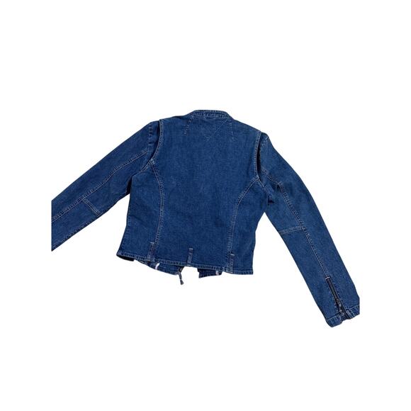 Vintage Tommy Hilfiger Women’s Denim Jacket NWT Stretch Zip-Up Y2K retail 89.00 - Picture 3 of 8